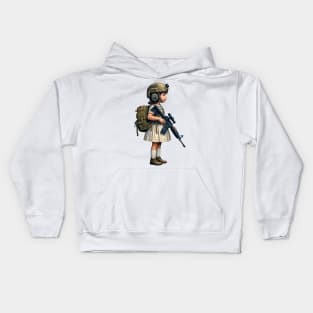 The Little Girl and a Toy Gun Kids Hoodie